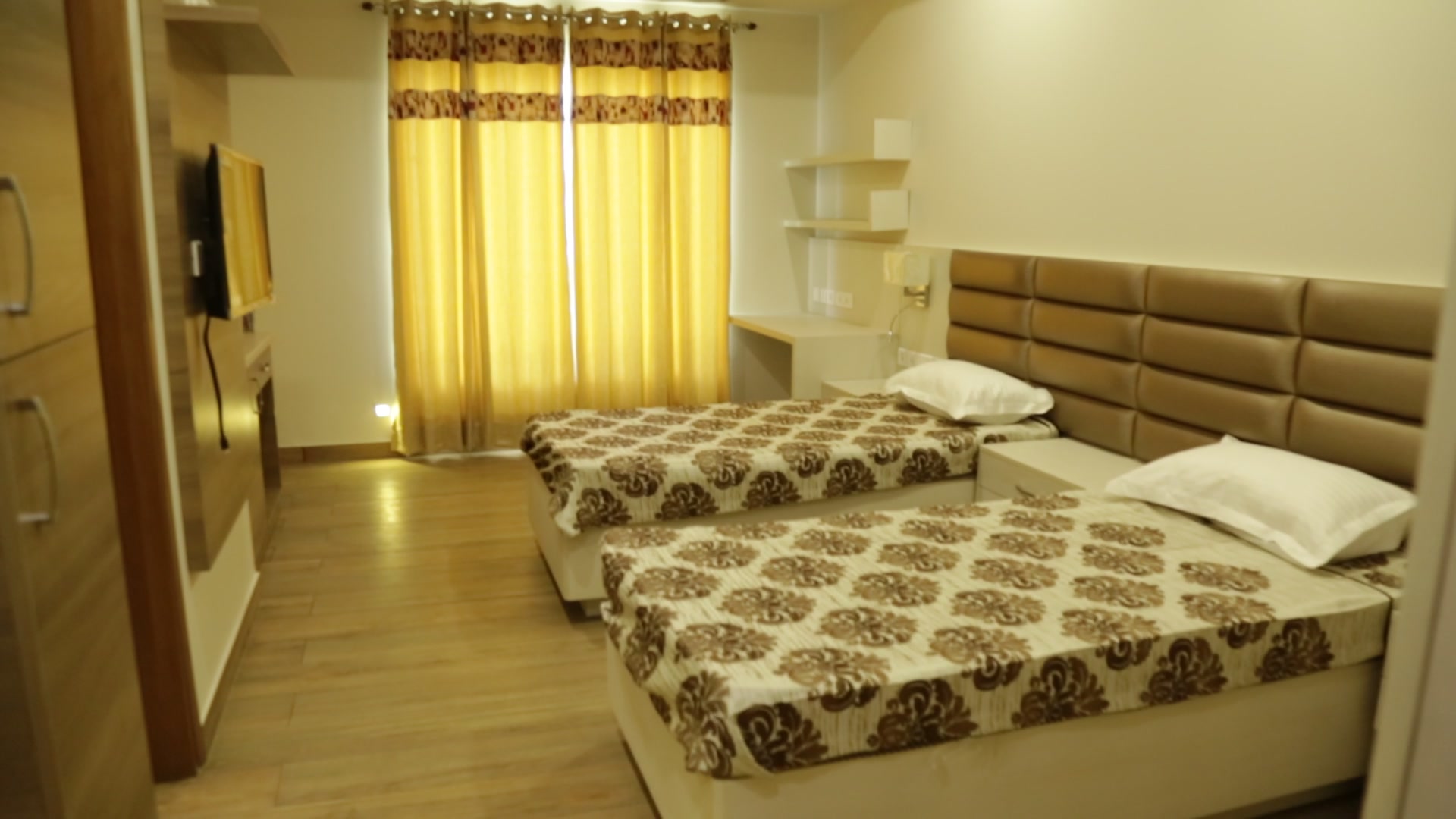 Resident room with a large window