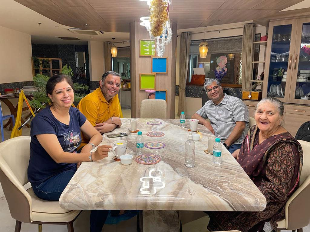 Residents sharing a meal in the dining hall